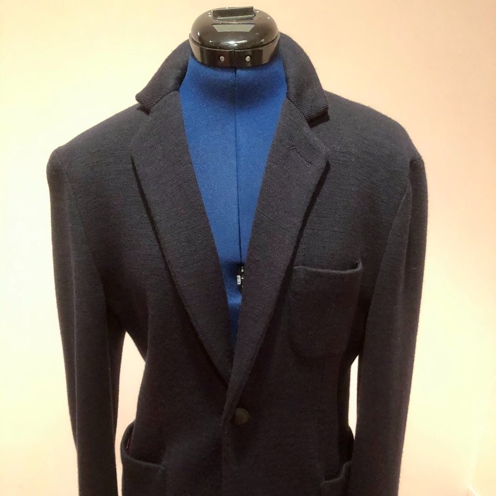Les Copains Deconstructed Navy Sartorial Sweater Blazer 40 US Fits Like 38